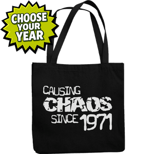 Causing Chaos Birthday Celebration Canvas Tote Shopping Bag - Getting Shirty