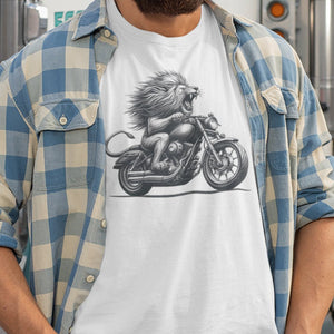 King of the Road Roaring Lion Motorbike T-Shirt - Getting Shirty
