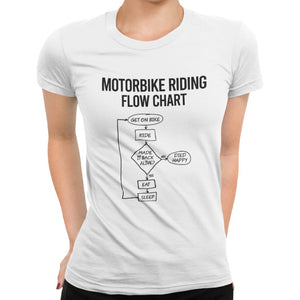 Motorbike Riding Flow Chart t-shirt - Getting Shirty