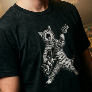 Purrfect Rockstar Bass Guitar T-Shirt - Getting Shirty