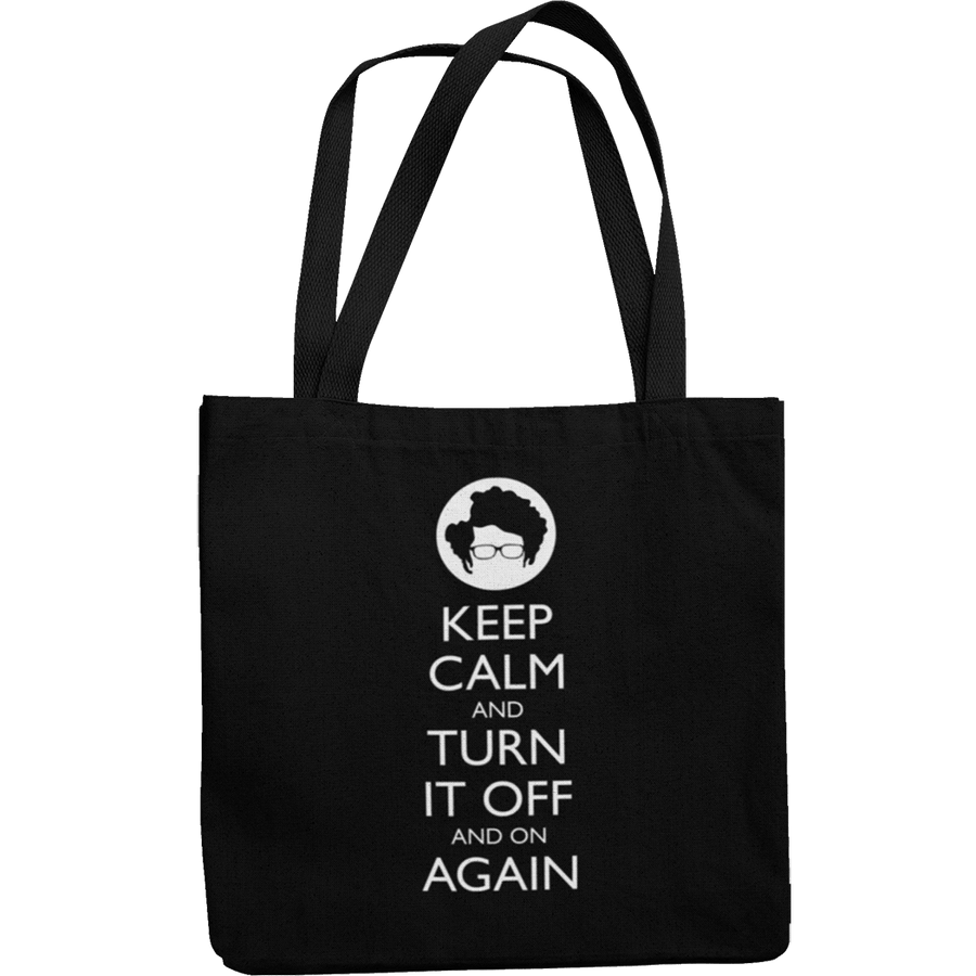 Keep Calm And Turn It Off And On Again Canvas Tote Shopping Bag - Getting Shirty