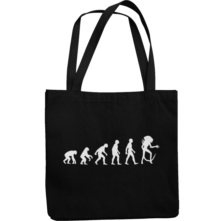 Alien Evolution Canvas Tote Shopping Bag - Getting Shirty