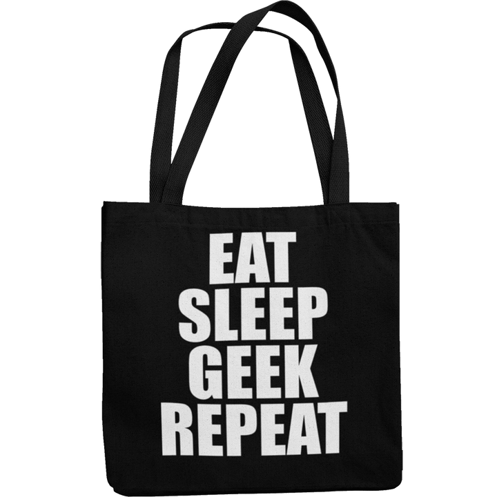 Eat Sleep Geek Repeat Canvas Tote Shopping Bag - Getting Shirty