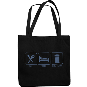 Eat Sleep Time Travel Canvas Tote Shopping Bag - Getting Shirty