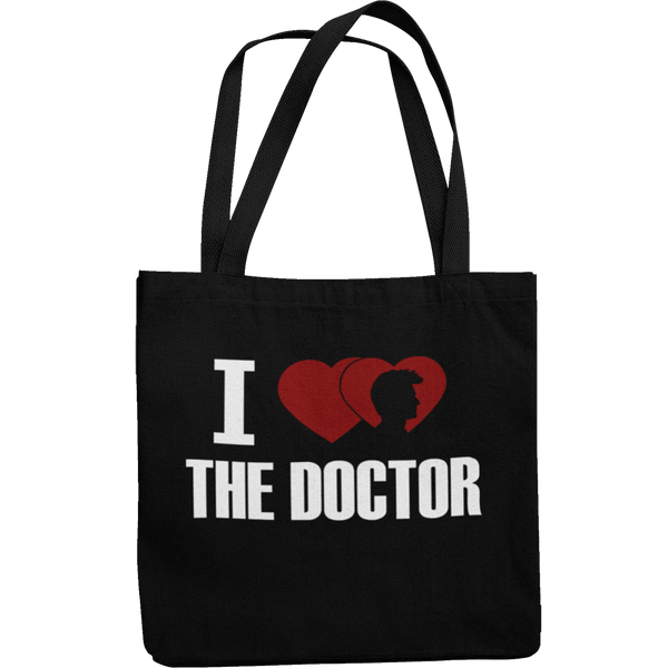 I Love The 10th Doctor Canvas Tote Shopping Bag - Getting Shirty