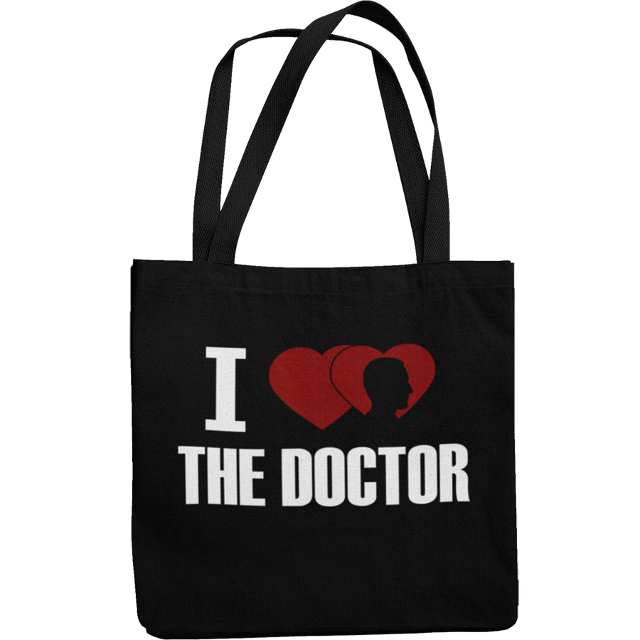 I Love The 9th Doctor Canvas Tote Shopping Bag - Getting Shirty
