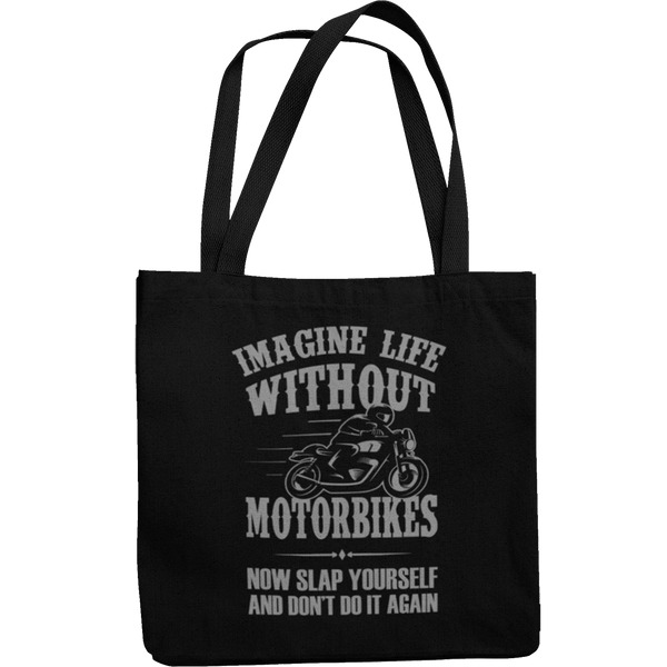 Imagine Life Without Motorbikes Canvas Tote Shopping Bag - Getting Shirty