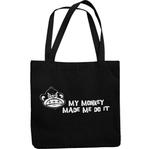 My Monkey Made Me Do It Canvas Tote Shopping Bag - Getting Shirty