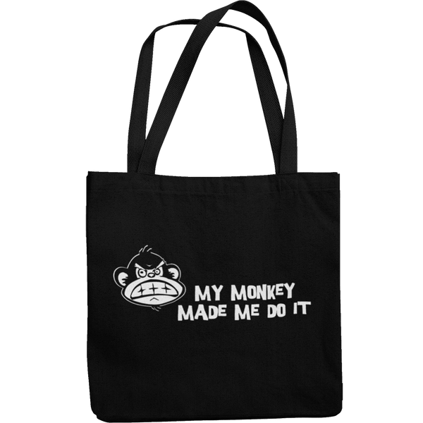 My Monkey Made Me Do It Canvas Tote Shopping Bag - Getting Shirty