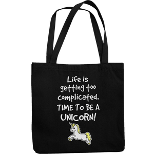 Time To Be A Unicorn Canvas Tote Shopping Bag - Getting Shirty