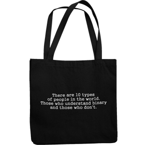 Understanding Binary Canvas Tote Shopping Bag - Getting Shirty