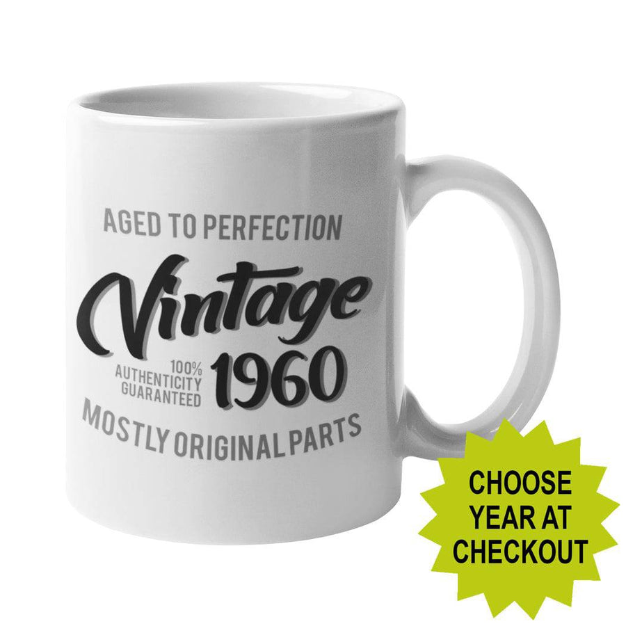 Vintage Birthday Mug (choose your year) - Getting Shirty