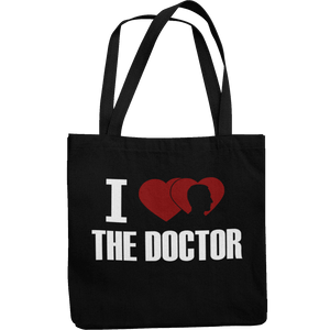I Love The 9th Doctor Canvas Tote Shopping Bag - Getting Shirty