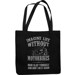 Imagine Life Without Motorbikes Canvas Tote Shopping Bag - Getting Shirty
