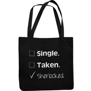 Single Taken Sherlocked Canvas Tote Shopping Bag - Getting Shirty